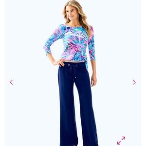🎉HP🎉Lilly Pulitzer Linen Beach Pant in True Navy